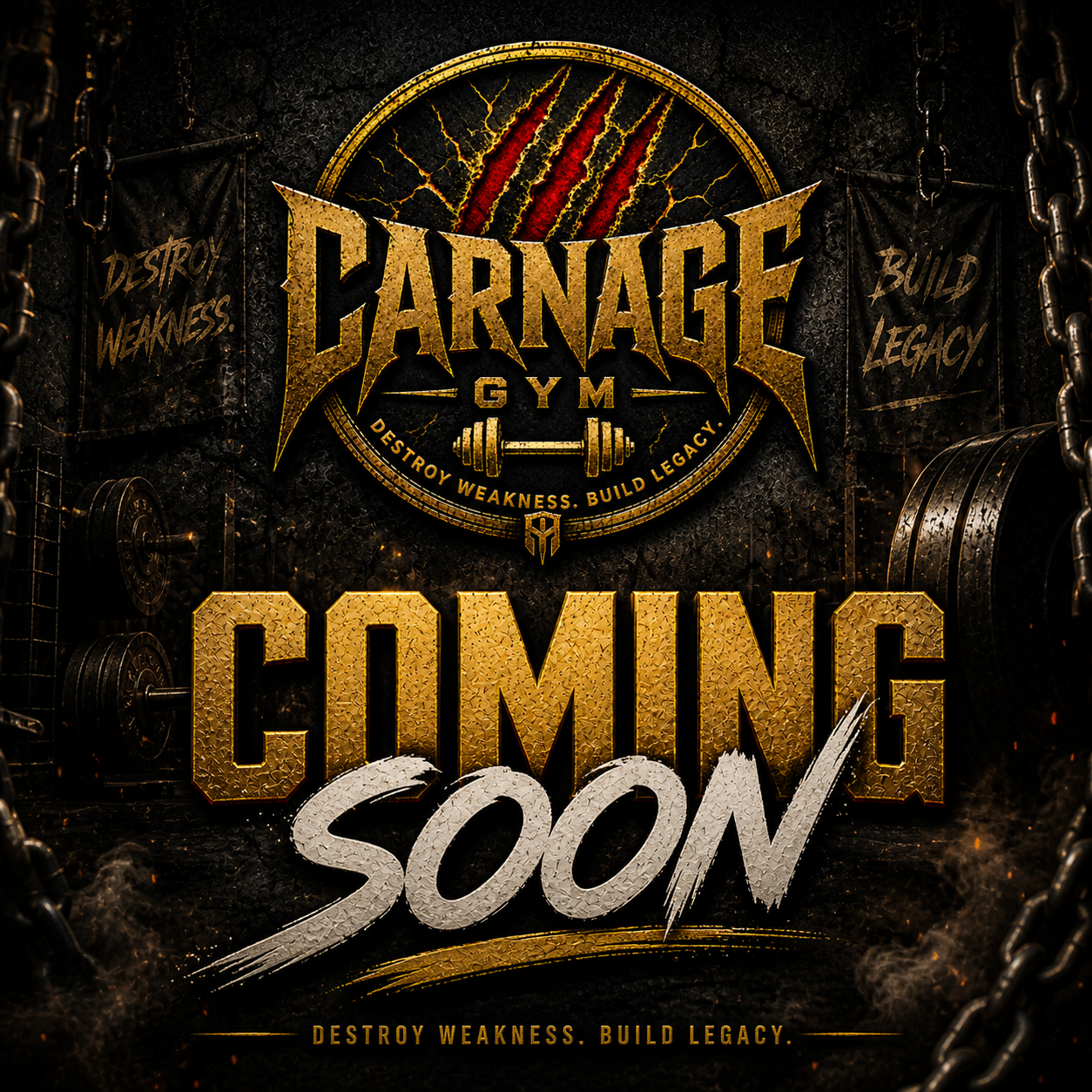 Carnage Gym coming soon graphic