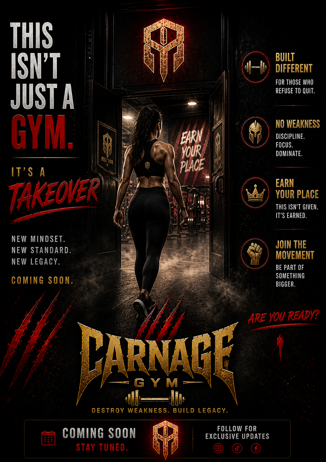 Carnage Gym takeover graphic